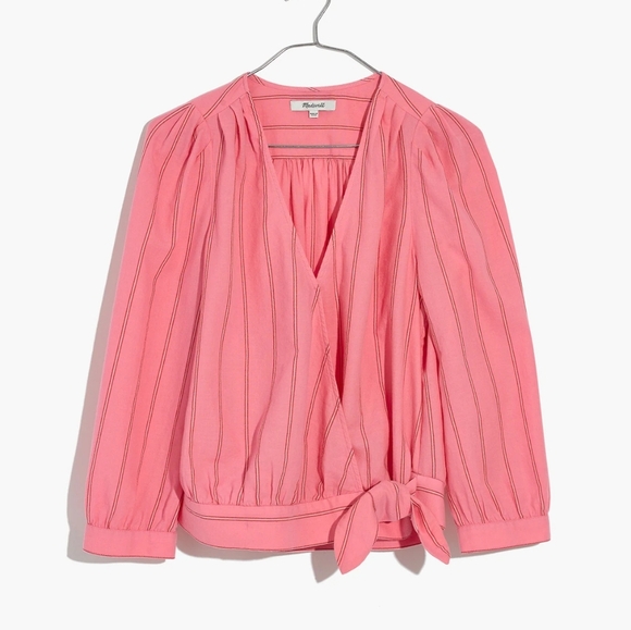 NWT Madewell Wrap Top in Cecilia Stripe - Picture 1 of 9